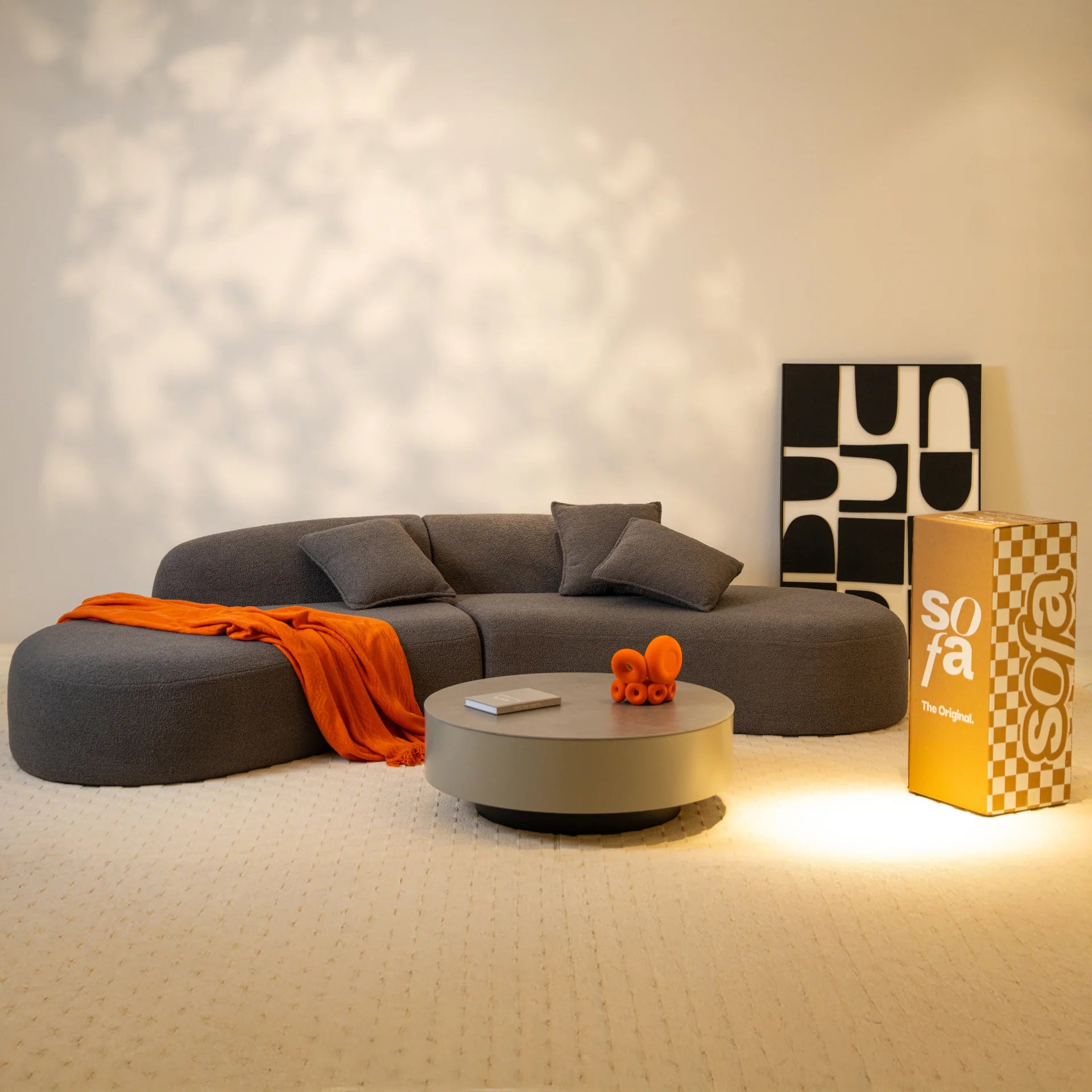 Avalon Sofa in Boucle - Gray