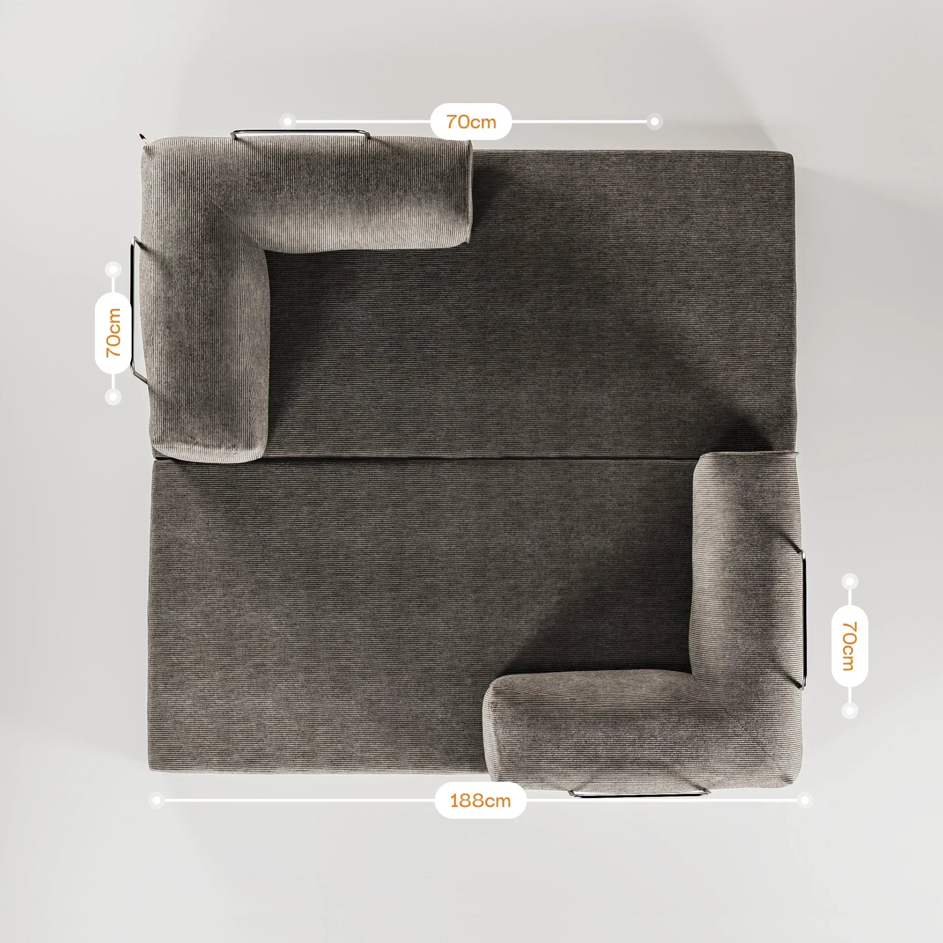 Bloom Sofa Bed Corduroy - Gray