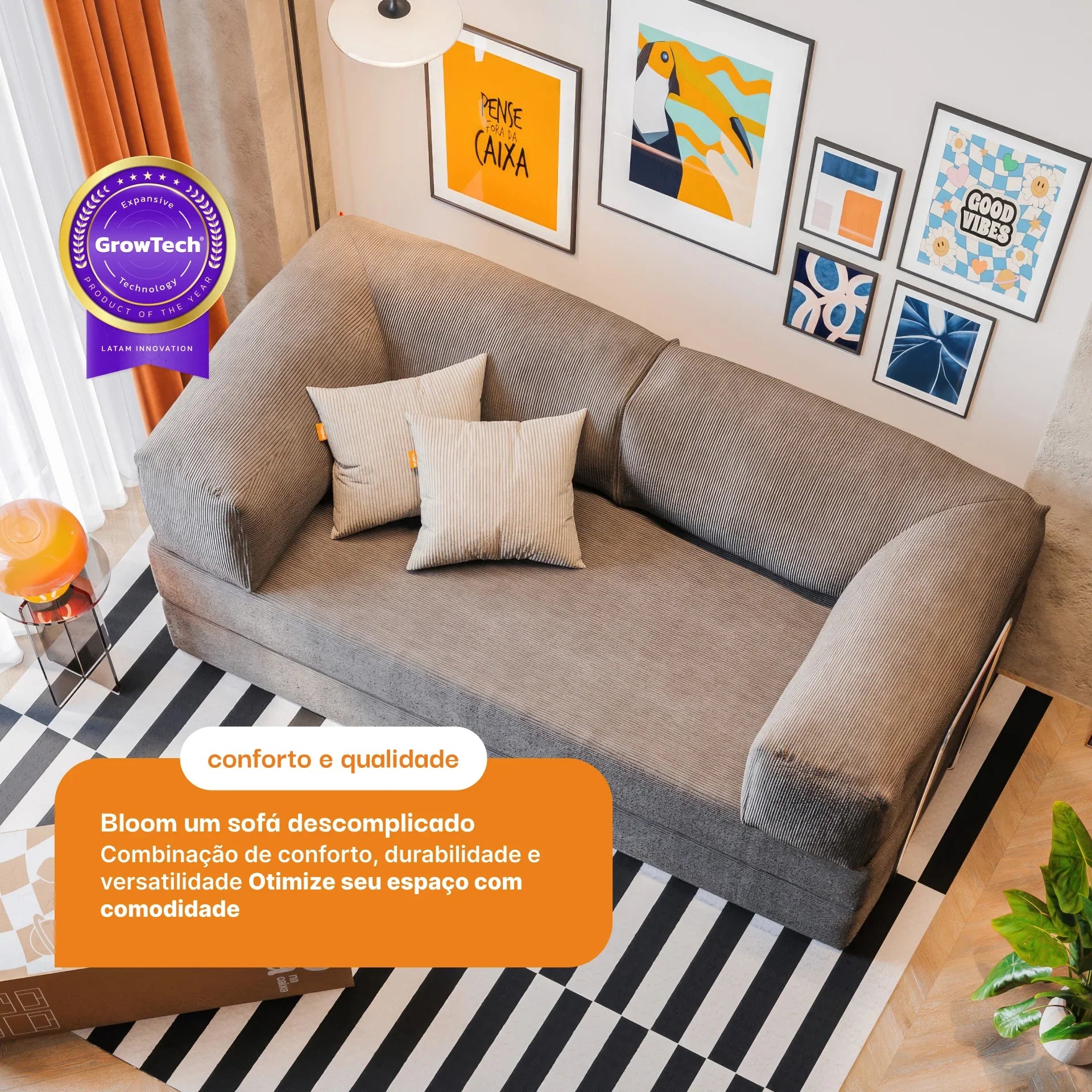 Bloom Sofa Bed Corduroy - Gray