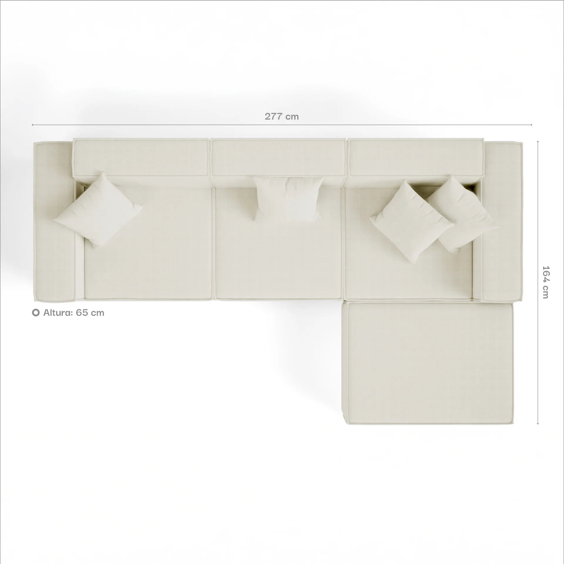 Pelion 3-seater sofa in a box + 1 chaise lounge in Boucle linen.