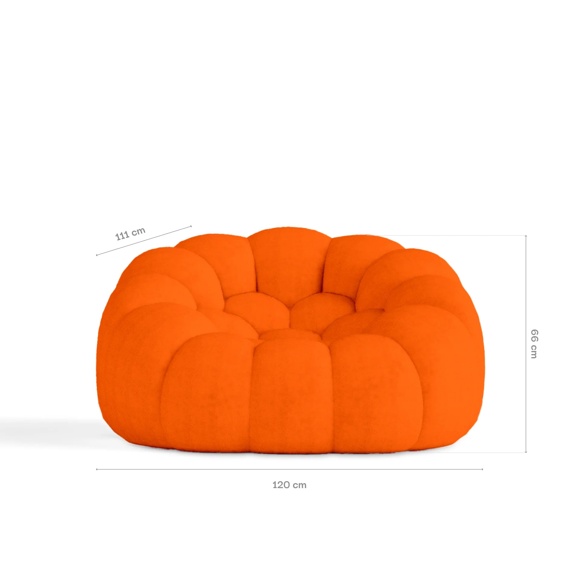 Cosmo 1-seater sofa in a box, in Boucle - Orange