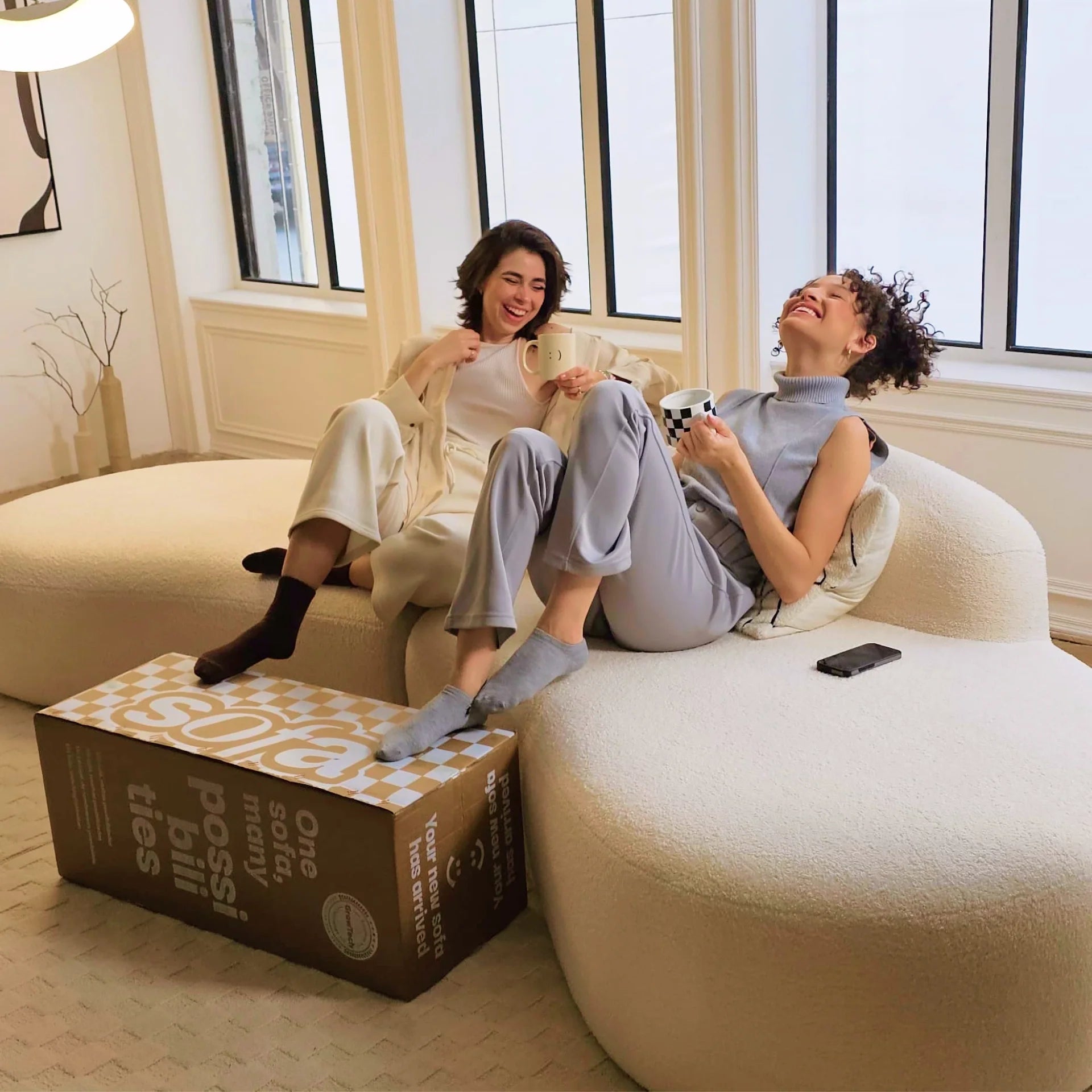 Avalon Sofa in Boucle Linen