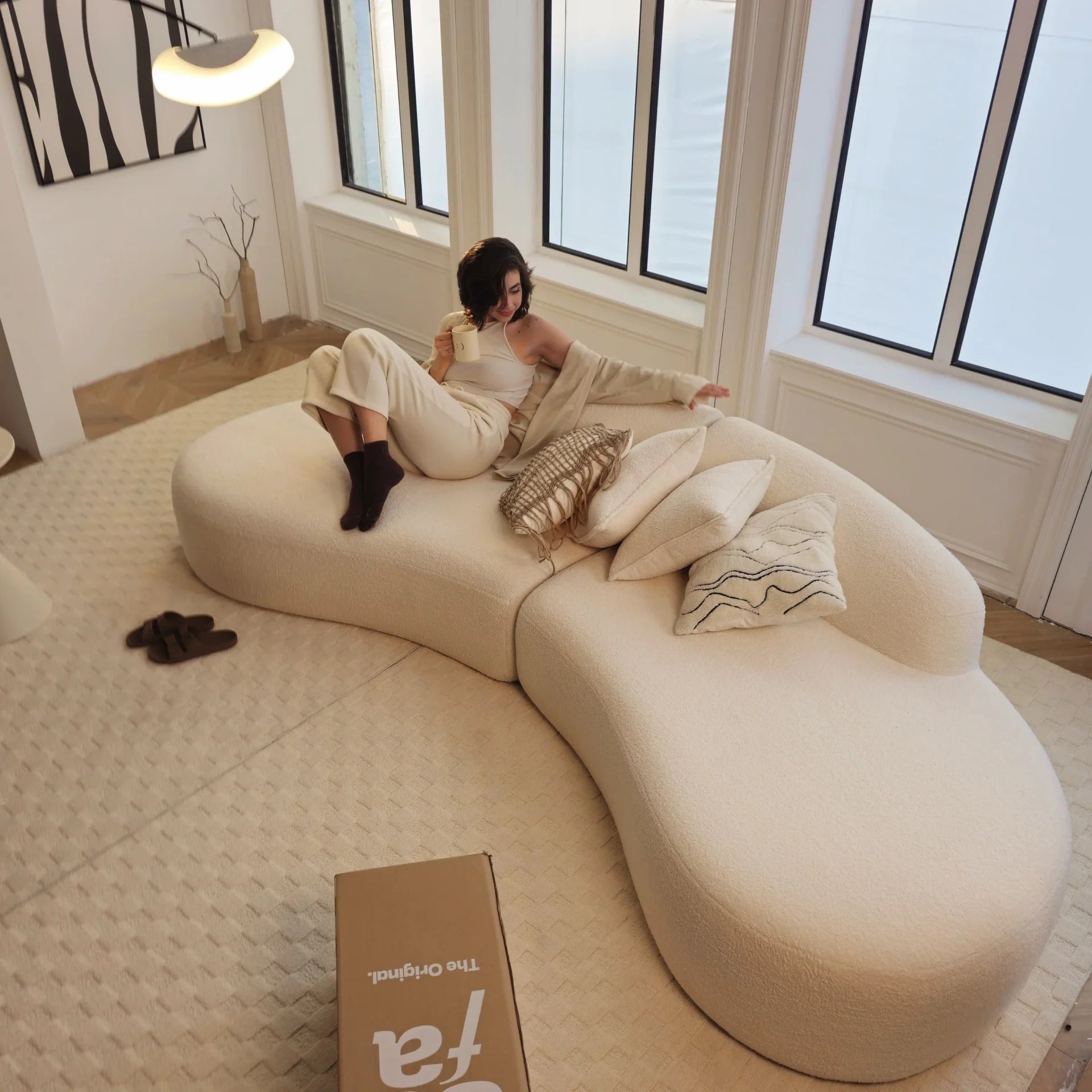 Avalon Sofa in Boucle Linen