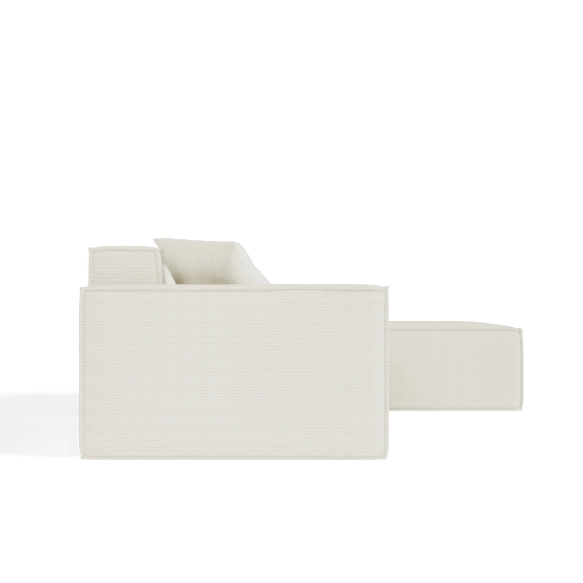 Pelion 3-seater sofa in a box + 1 chaise lounge in Boucle linen.