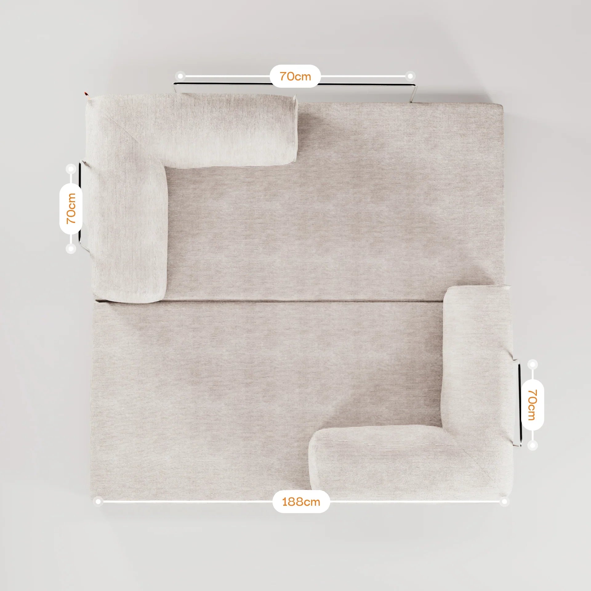 Bloom Sofa Bed in a Box - Corduroy Linen