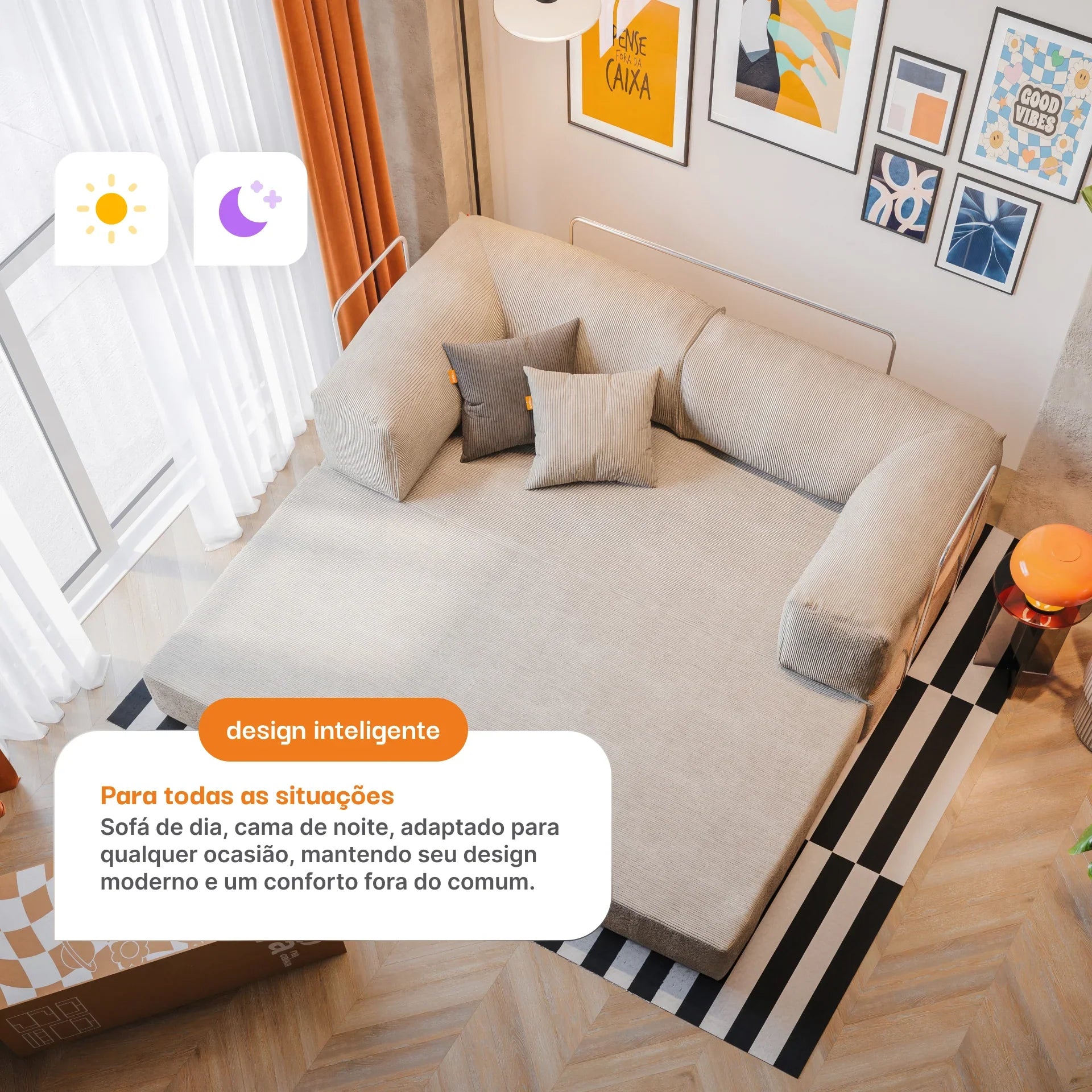 Bloom Sofa Bed in a Box - Corduroy Linen