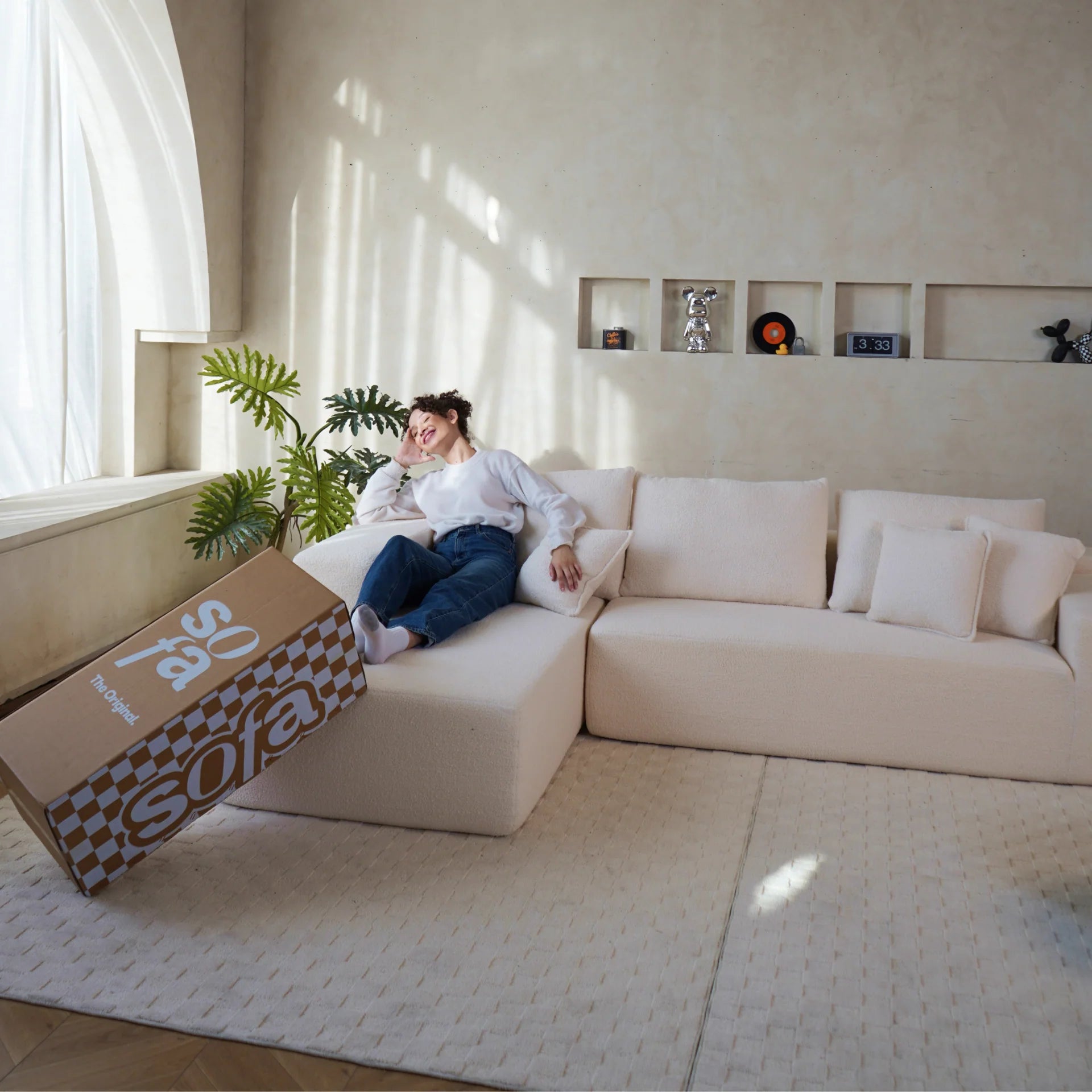 Aran Sofa in Boucle Linen