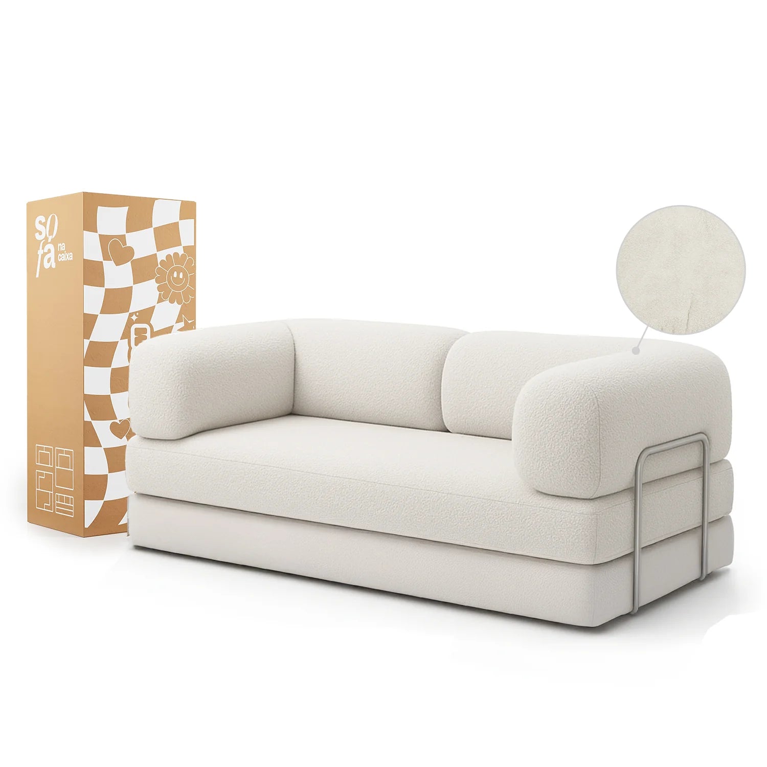 Bloom Sofa Bed in Terracotta Corduroy Fabric - Sofa in a Box