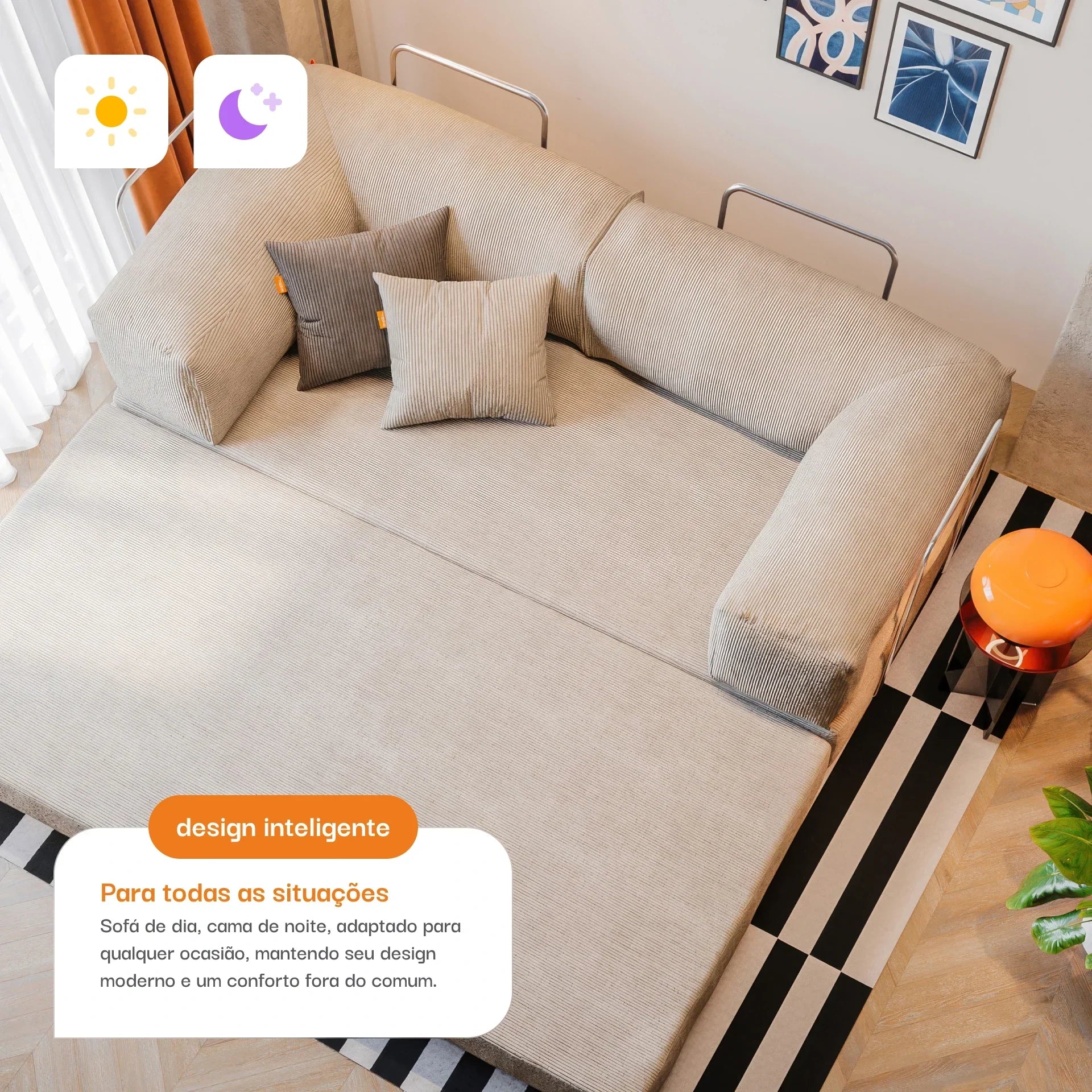 Bloom Sofa Bed in a Box - Corduroy Linen