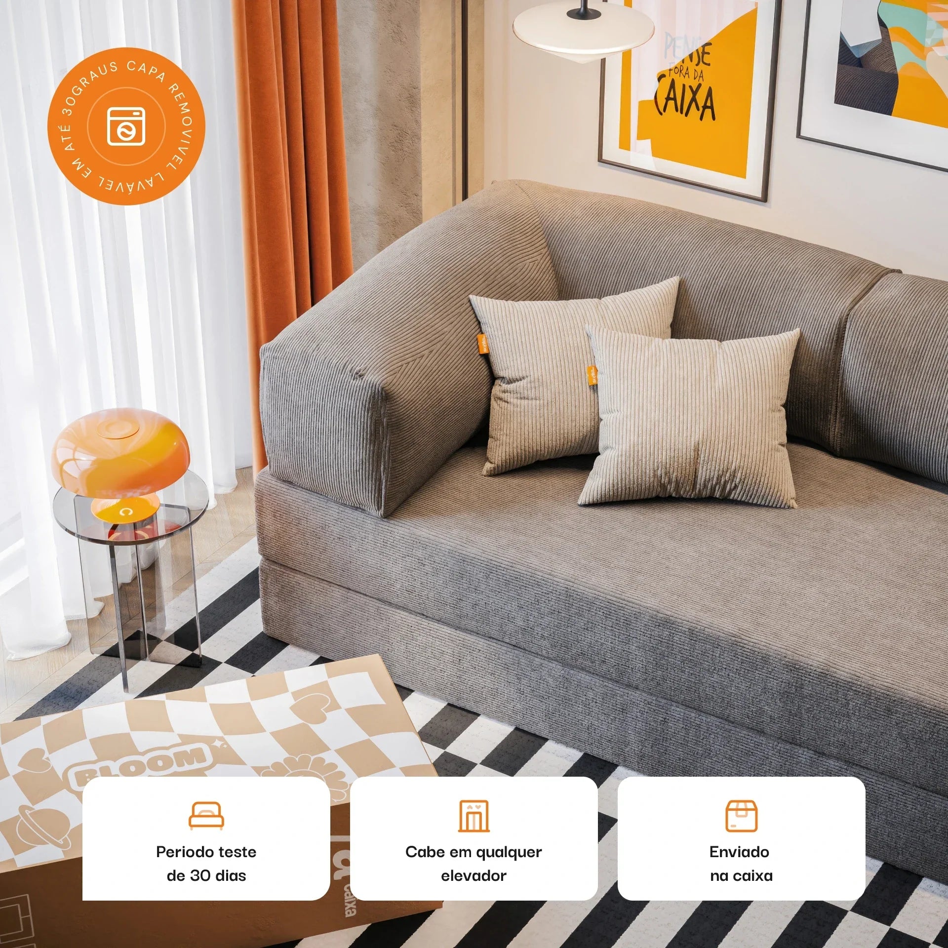 Bloom Sofa Bed Corduroy - Gray