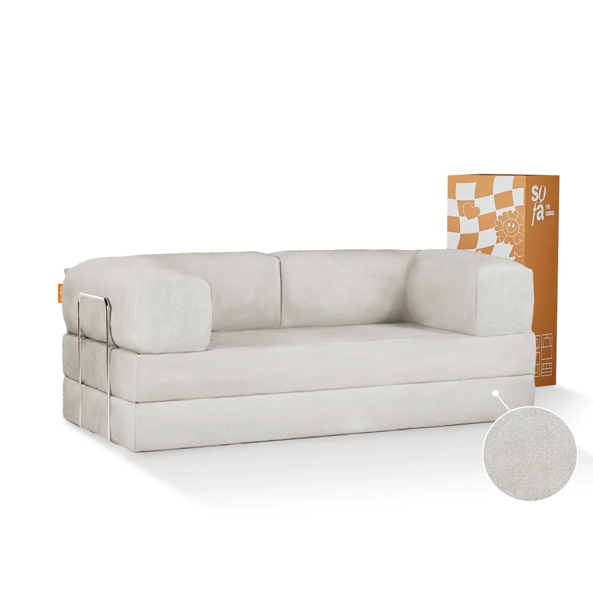 <tc>Sofa en la Caja</tc> Sofá cama Bloom Boucle - Lino