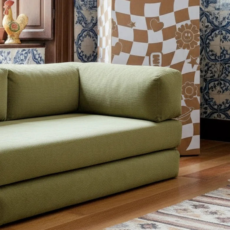 Bloom Sofa Bed in Green Corduroy Fabric - Sofa in a Box