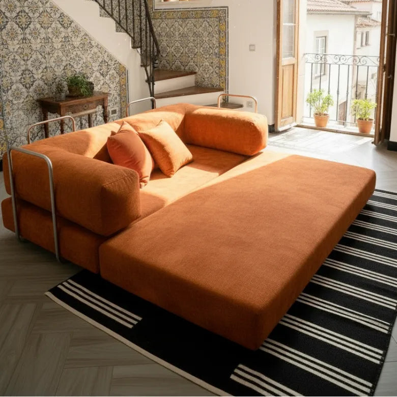 Bloom Sofa Bed in Terracotta Corduroy Fabric - Sofa in a Box