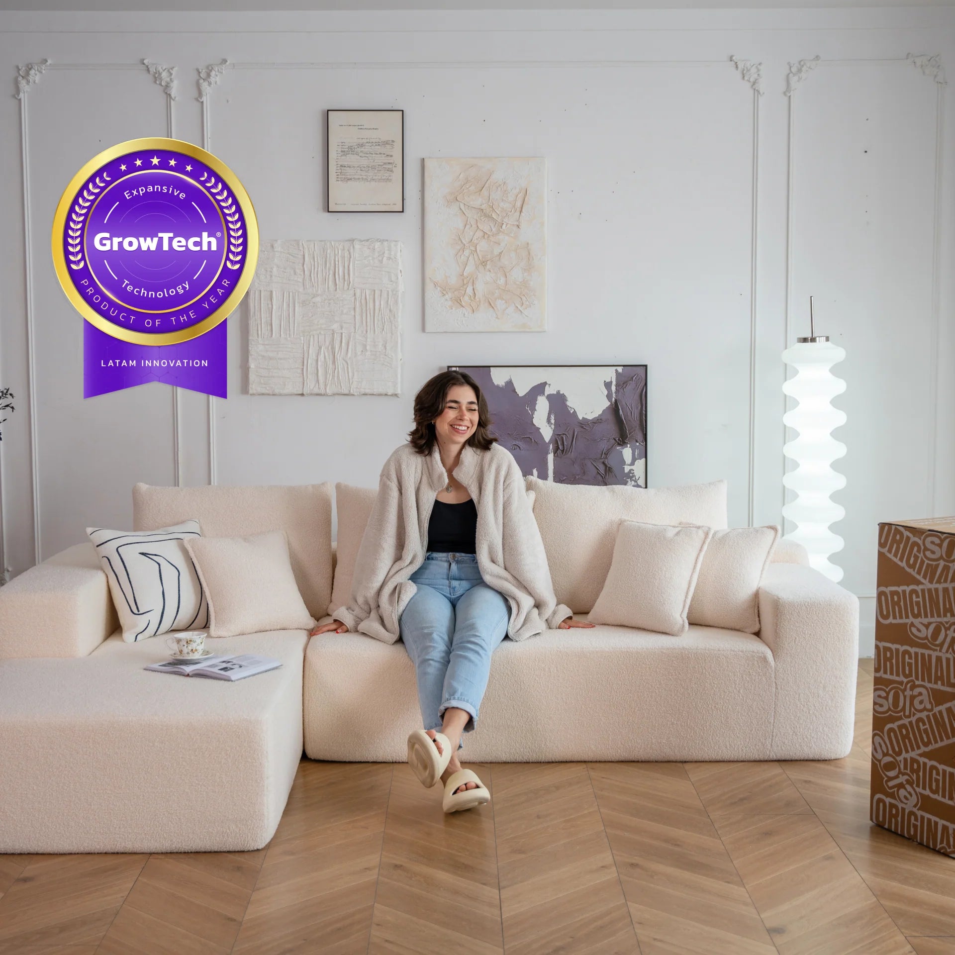 Aran Sofa in Boucle Linen