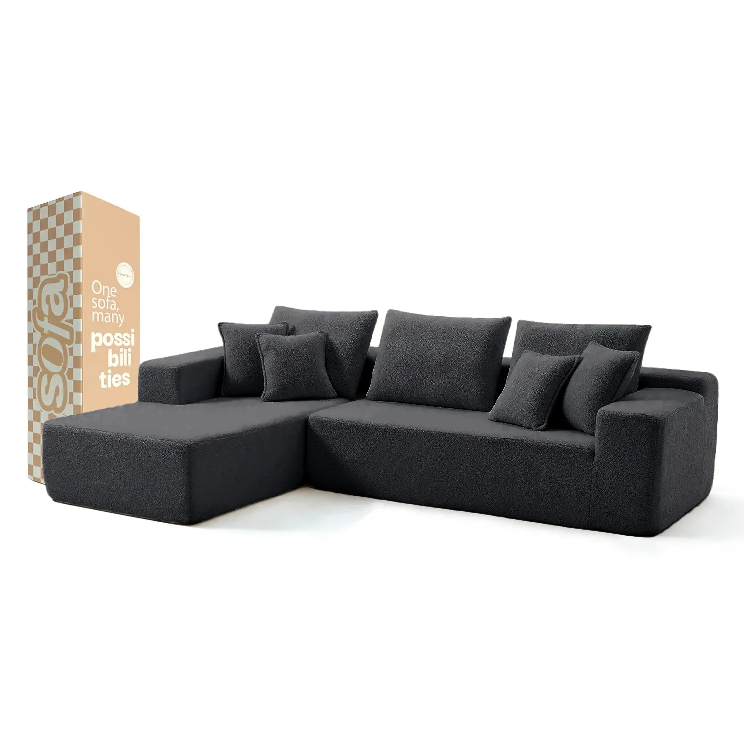 Aran Sofa in Boucle - Gray