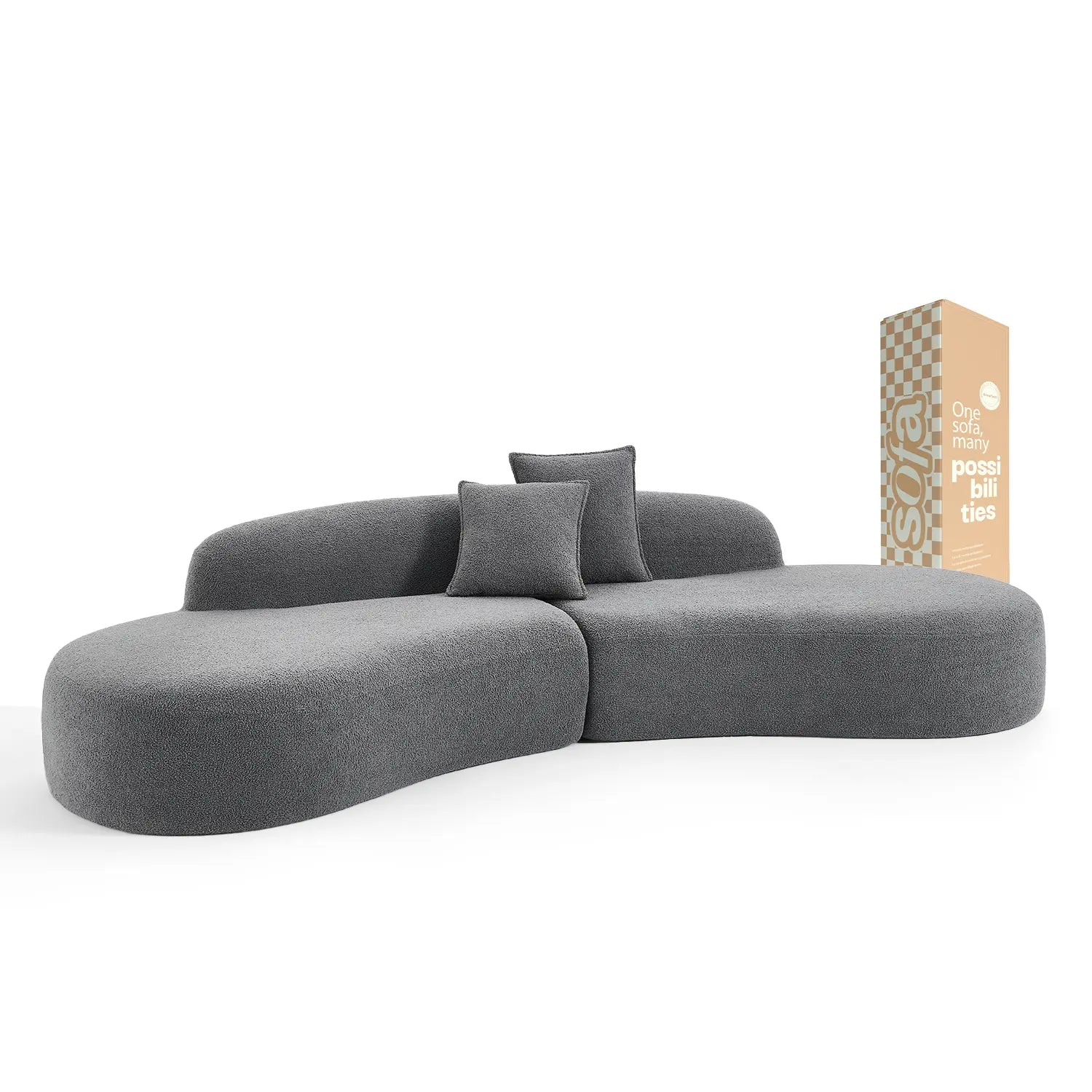 <tc>Sofa en la Caja</tc> Avalon en Boucle - Gris