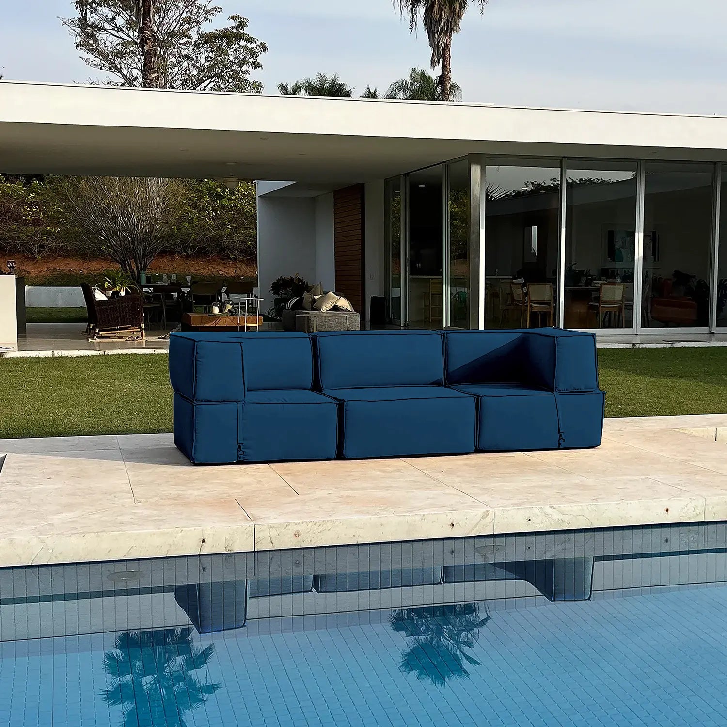 Zimma Lounge Set 3-seater - Blue