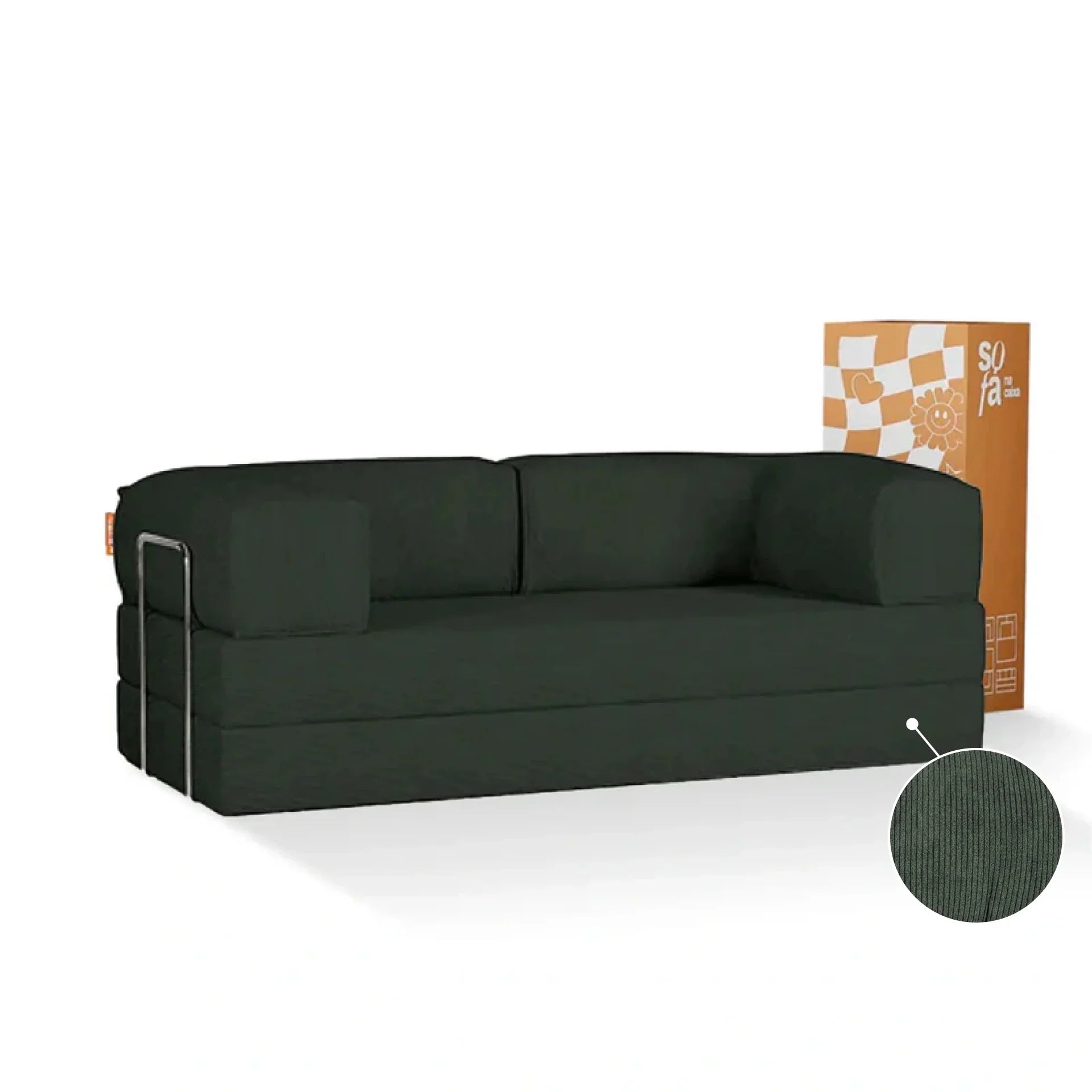 <tc>Sofa en la Caja</tc> Sofá cama Bloom de pana - Verde