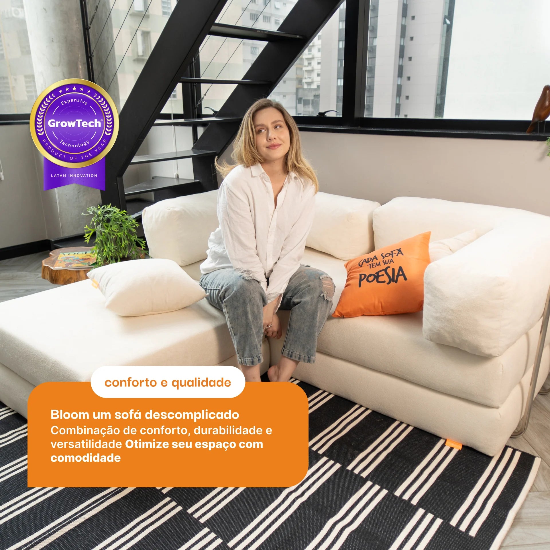 Bloom Sofa Bed in Terracotta Corduroy Fabric - Sofa in a Box