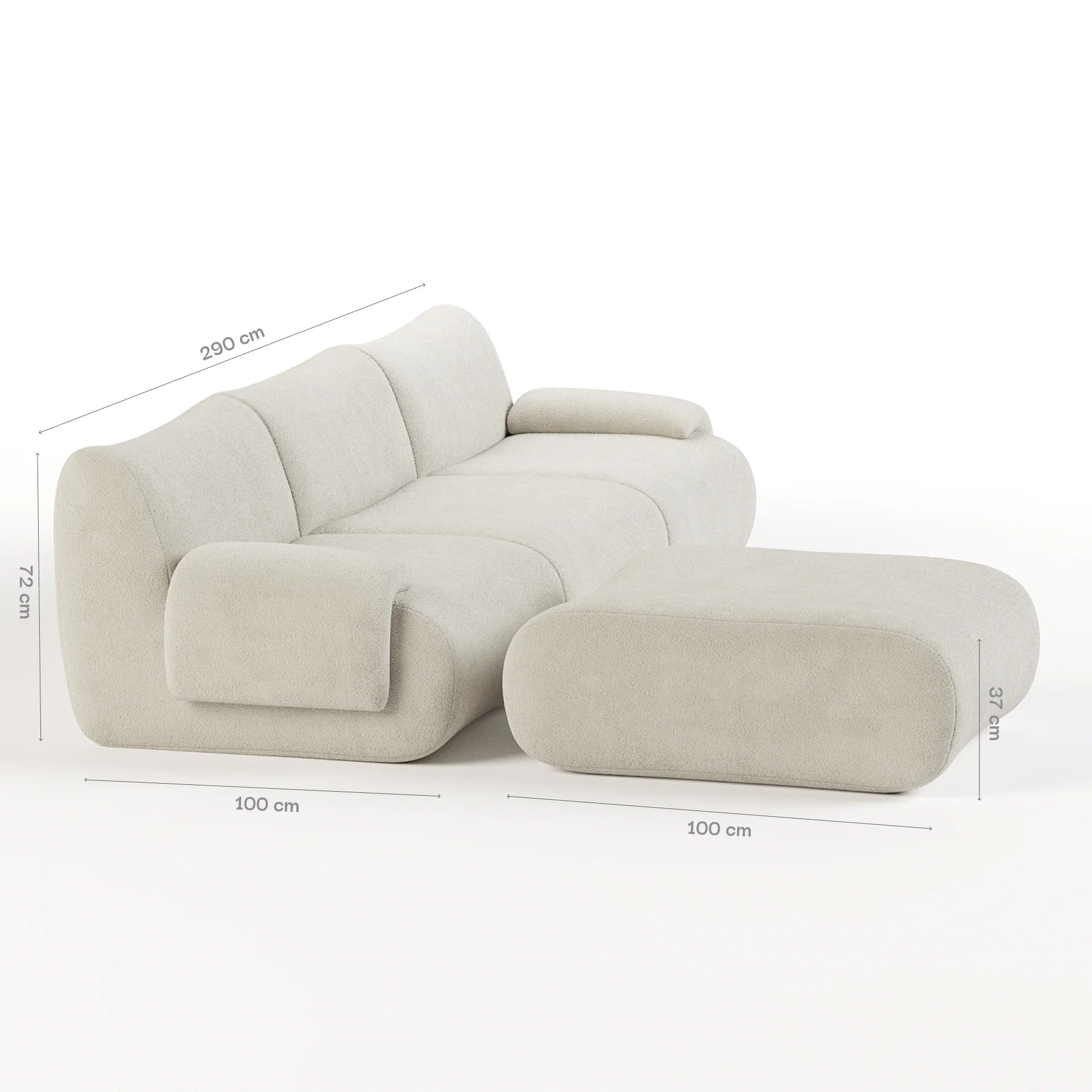 <tc>Sofa en la Caja</tc> Horizonte en Boucle - Lino