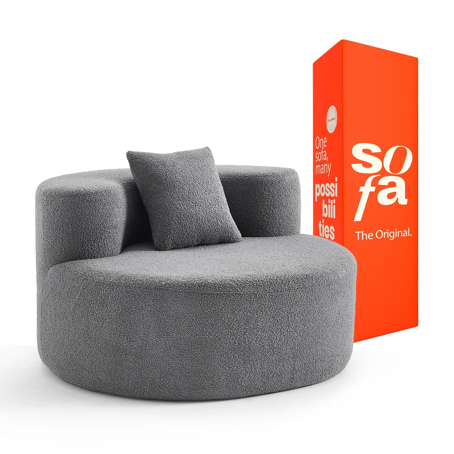 <tc>Sofa en la Caja</tc> Silla Dunne en Boucle - Gris