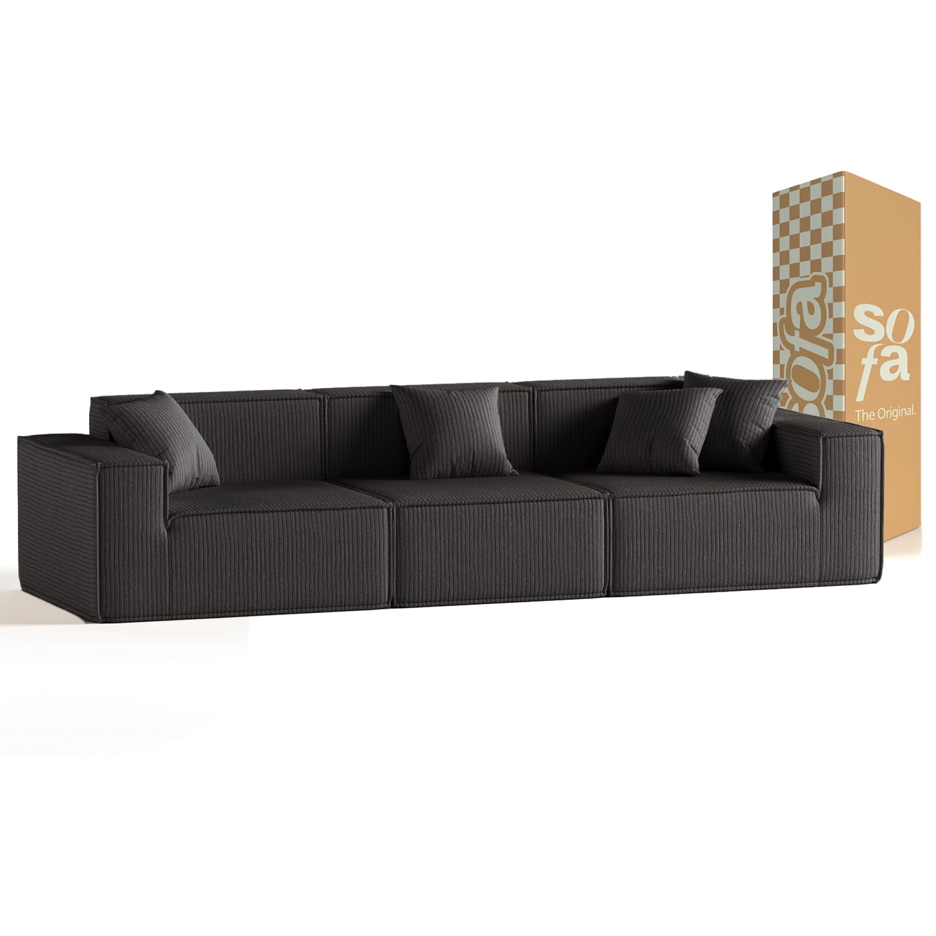 <tc>Sofa en la Caja</tc> Pelion 3 asientos en Boucle - Gris