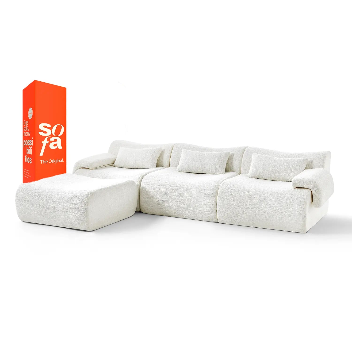 <tc>Sofa en la Caja</tc> Horizonte en Boucle - Lino