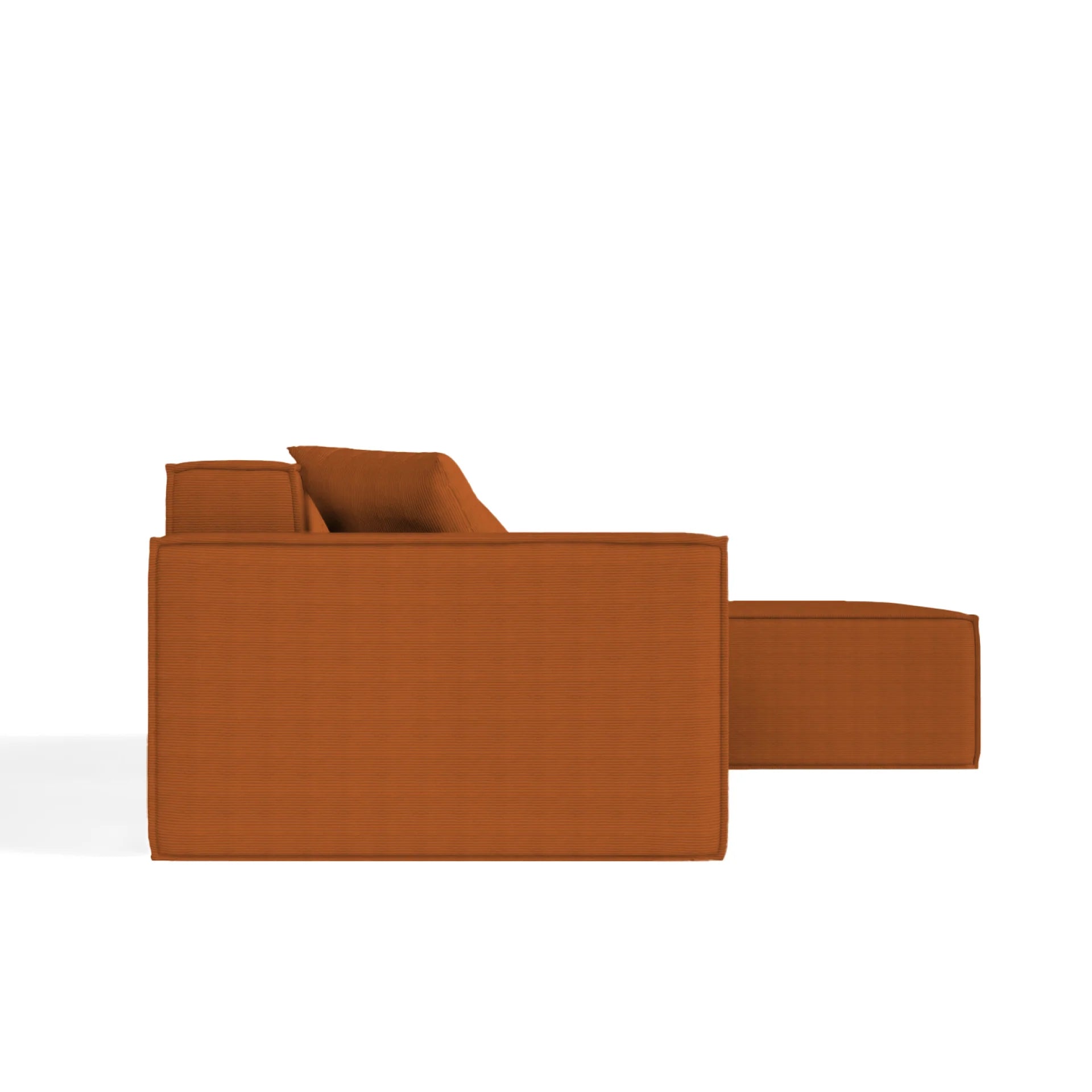 <tc>Sofa en la Caja</tc> Pelion 3 plazas + 1 chaise en Boucle - Naranja