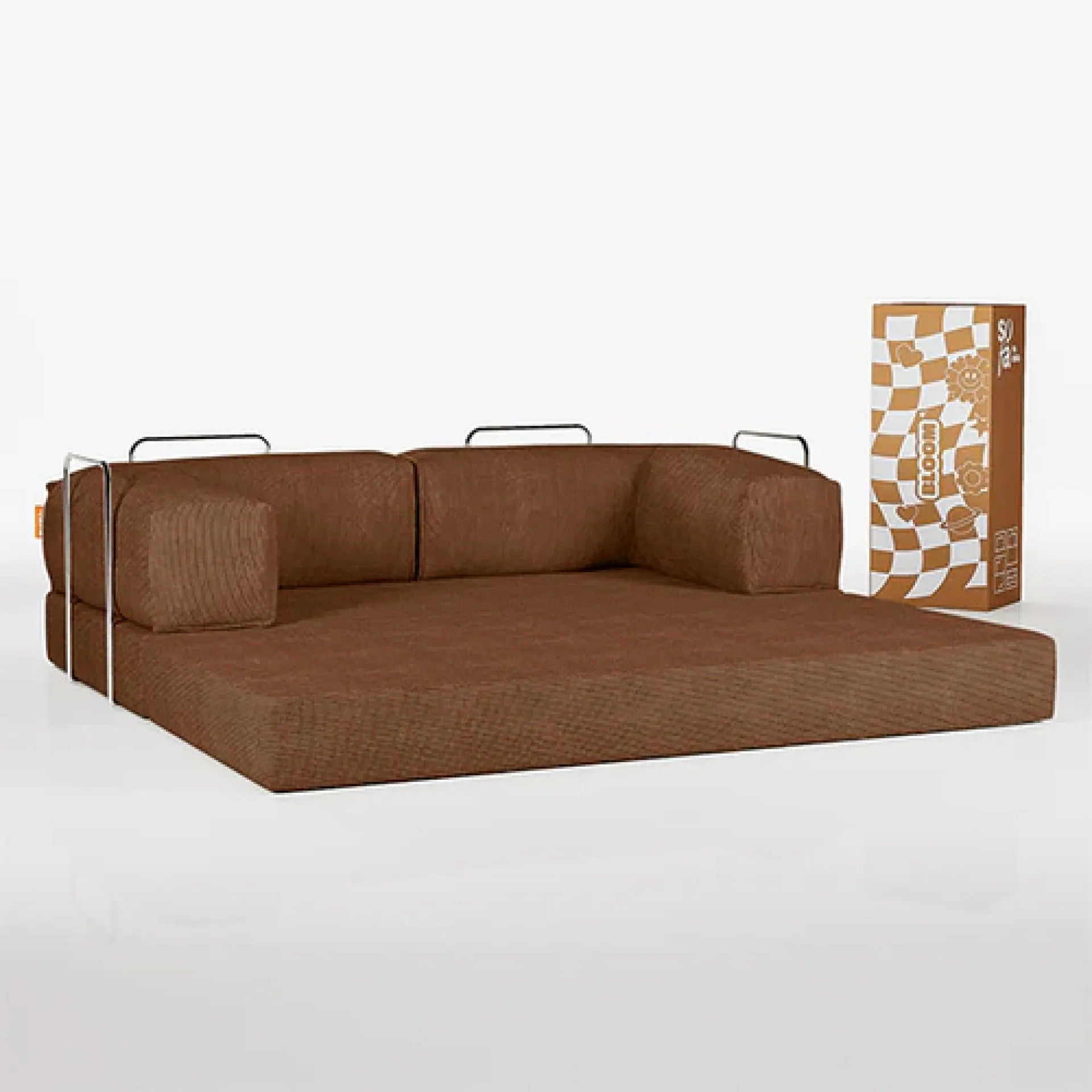 <tc>Sofa en la Caja</tc> Sofá cama Bloom de pana - Marrón