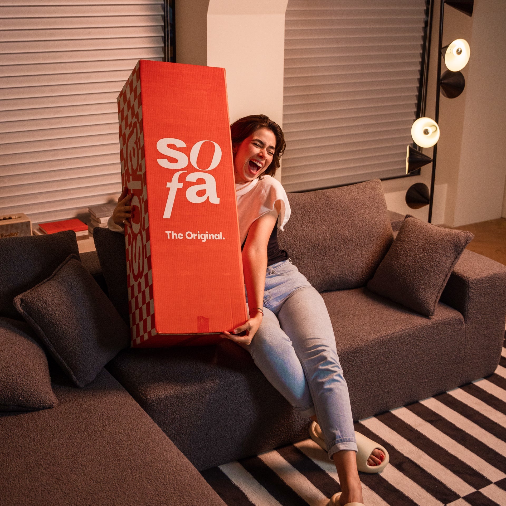 Aran Sofa in Boucle - Gray