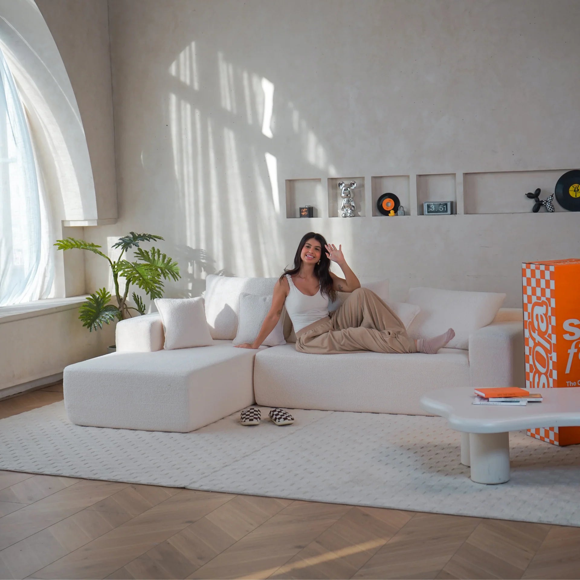 Aran Sofa in Boucle Linen