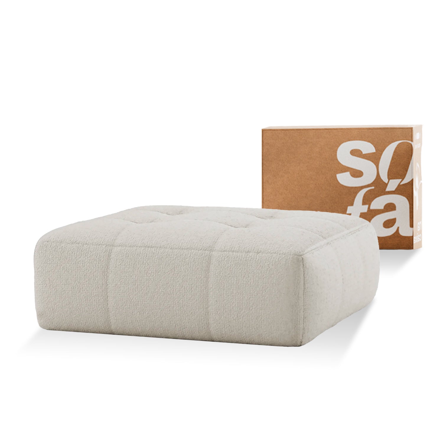Footrest in Boucle - Sofa in a Box - Linen