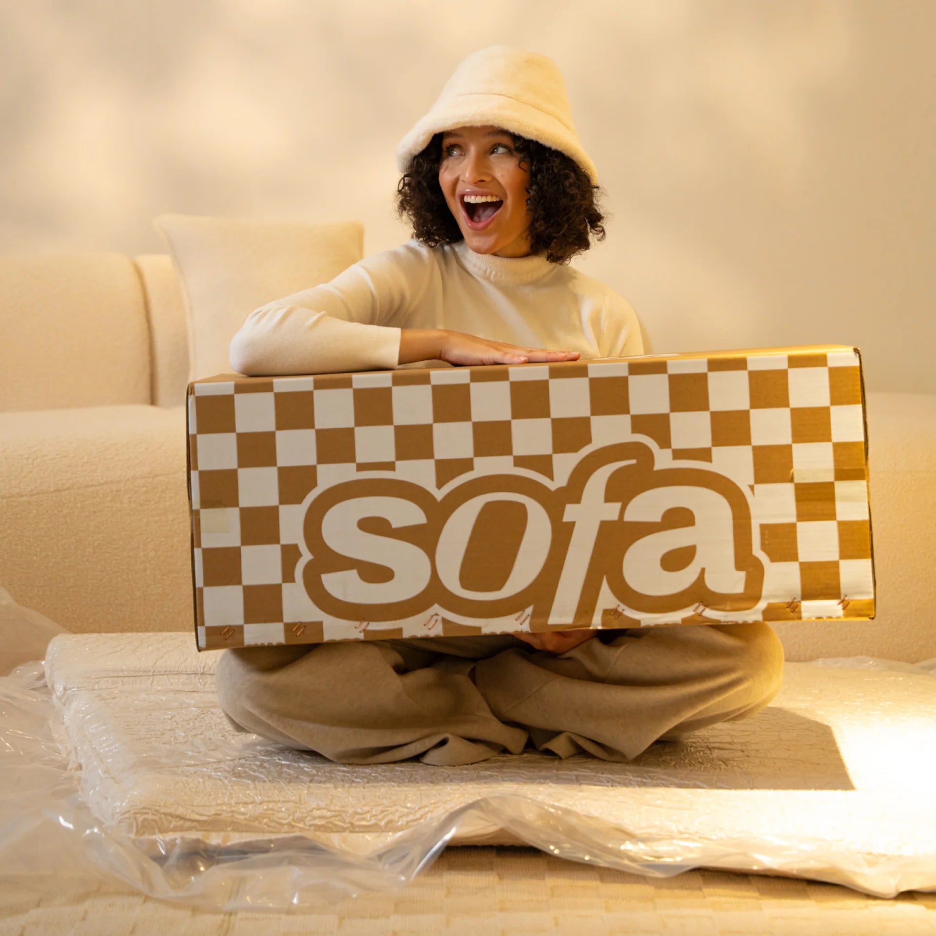 <tc>Sofa en la Caja</tc> Avalon en Boucle - Lino