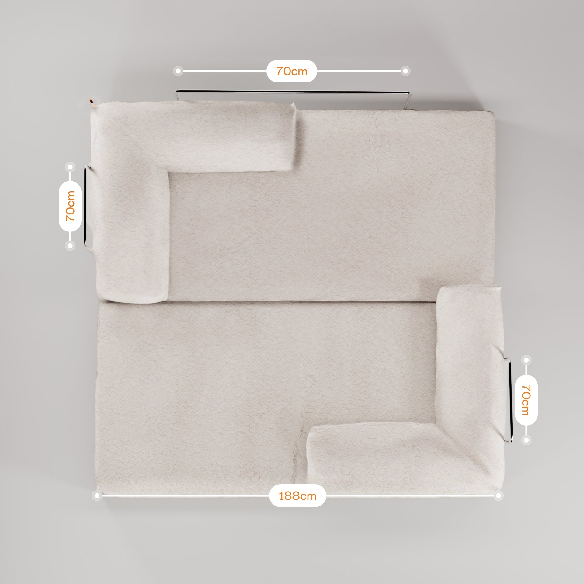 Bloom Sofa Bed in Terracotta Corduroy Fabric - Sofa in a Box