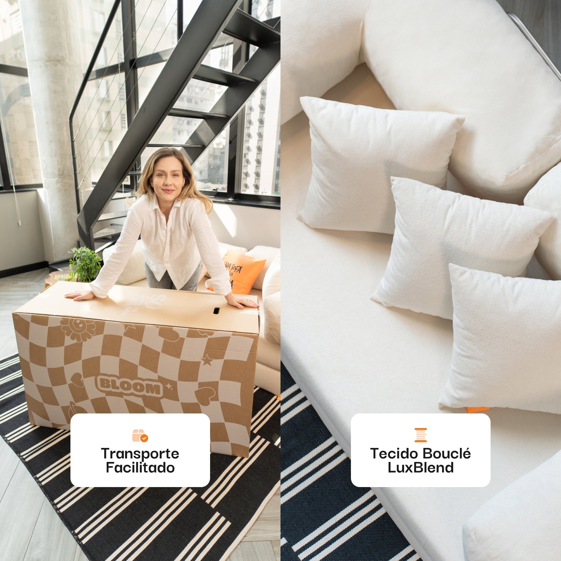 Bloom Sofa Bed in Terracotta Corduroy Fabric - Sofa in a Box